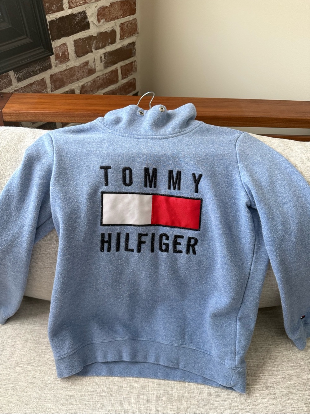 Tommy Hilfiger women Light Blue Logo Pullover Hoodie